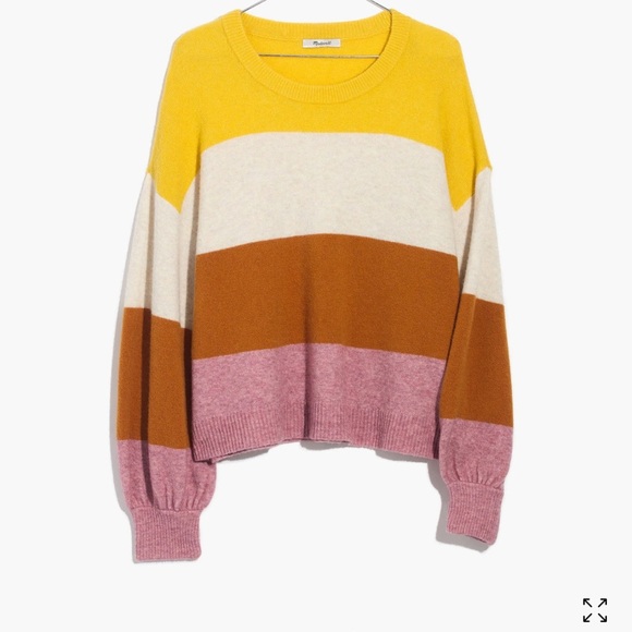 Striped Gladwell Balloon-Sleeve Pullover Sweater - Picture 3 of 7